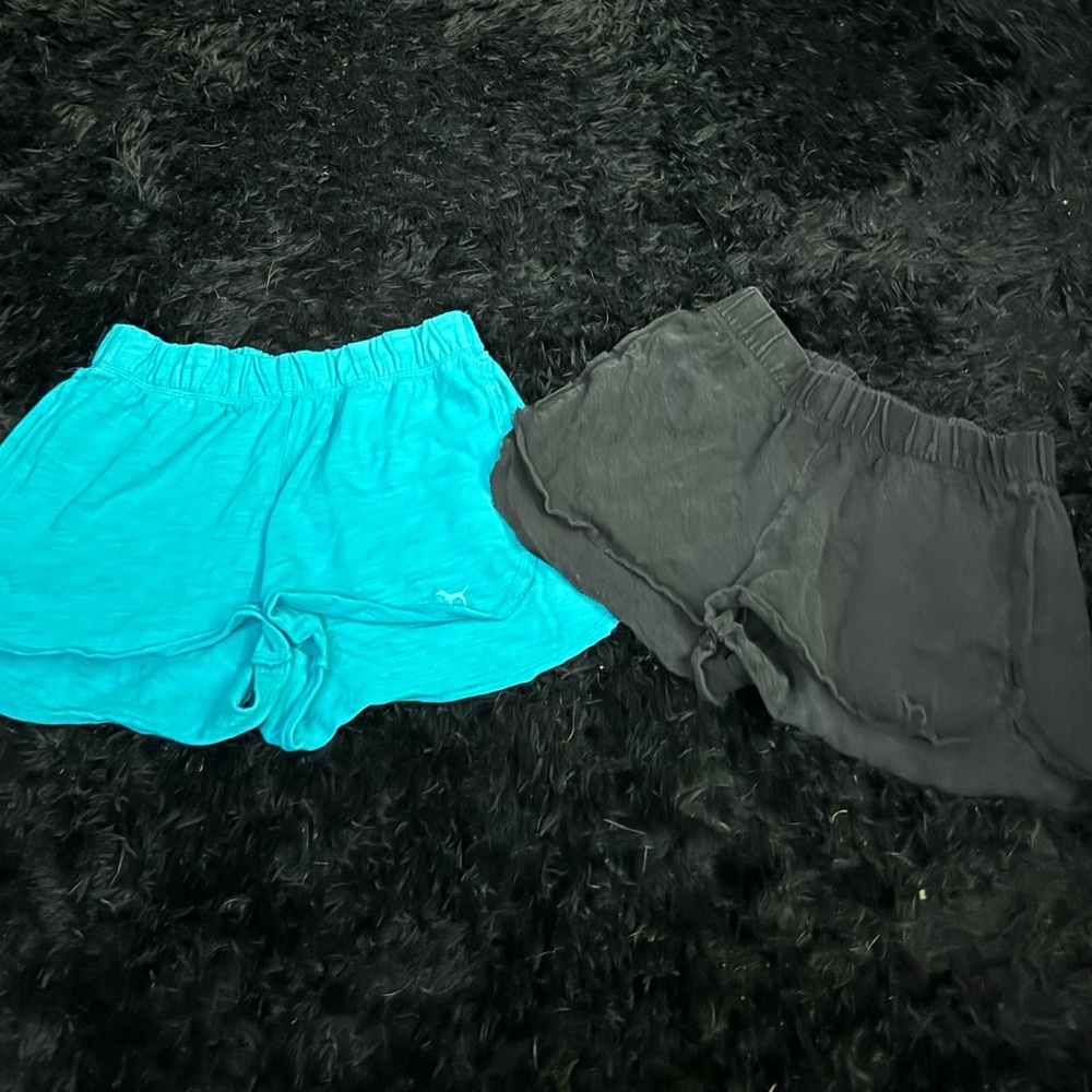 PINK Victoria's Secret Teal and Black Athletic Shorts